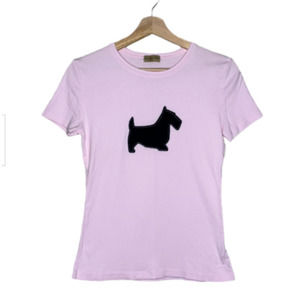 Bija Shirt Girls Large Pink Black Scottie Dog Graphic Graphic Youth